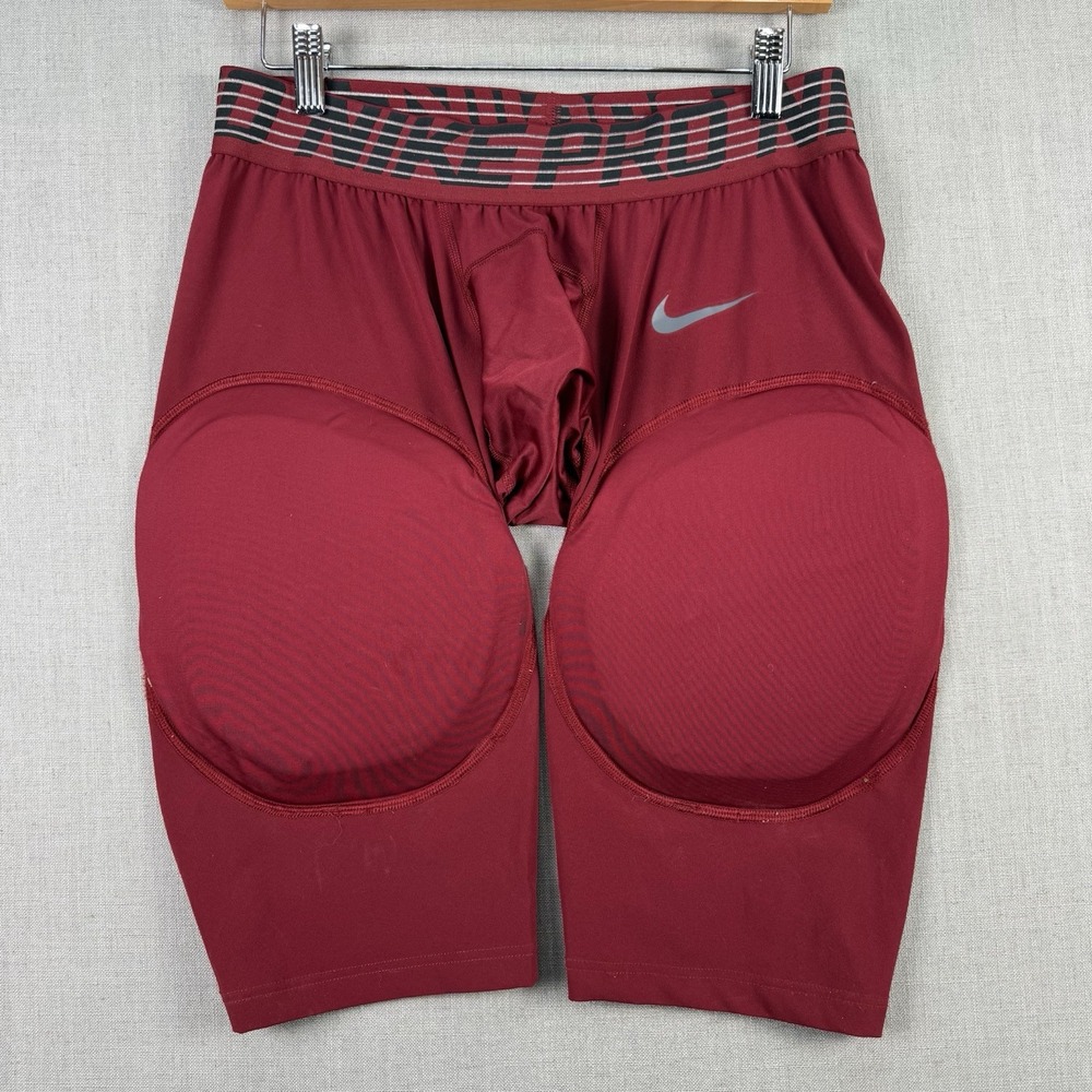 Nike Pro Shorts Youth XL Compression Padded Maroon Dri-FIT Football Hyperstrong